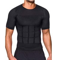 Мужская футболка, Тонизирующая фигуру, корректирующая рубашка для коррекции осанки, пояс для похудения живота сжигание жира на животе, мужской компрессионный корсет для сжигания жира 1005003032899213