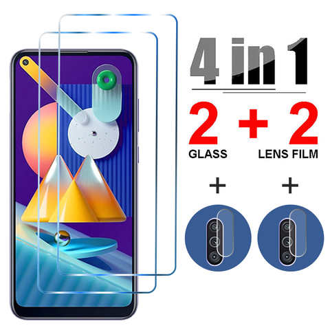 Закаленное стекло 4 в 1 для Samsung Galaxy A51 A71 A52 A72 A70, Защитное стекло для объектива камеры Samsung M21, M31, M51, M11 1005003038071737