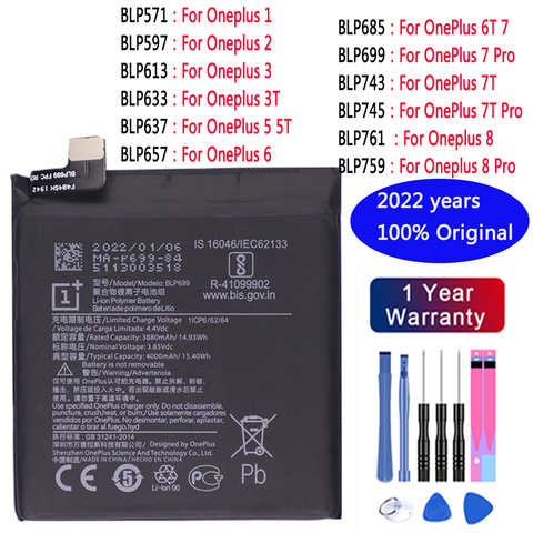 Аккумулятор для OnePlus 1 2 3 3T 5 5T 6 6T 7 7Pro 7plus 7 Plus 7T Pro 8 8Pro 8 Nord 8T 9R Nord N10 9 9Pro 1005003039463832