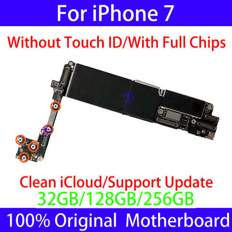 Оригинальная материнская плата для Iphone 7 с/без Touch Id разблокированная для IPhone7 логическая плата чистая ICoud с системой IOS полный чип тест 1005003040060722