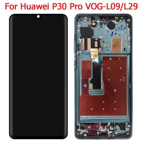 Оригинальный P30 Pro ЖК-дисплей для Huawei P30 Pro дисплей с рамкой 6,47 "VOG L04 L09 L29 TL00 сенсорный экран дигитайзер панель в сборе 1005003041633899