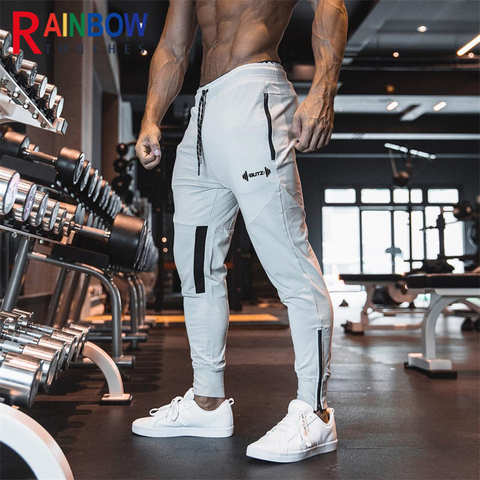 Брюки спортивные RainbowTouches мужские, тренировочные штаны, хлопковые брюки-карандаш для бега, фитнеса, бодибилдинга, бега 1005003051444924