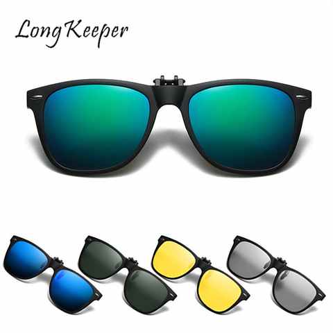 Очки солнцезащитные TR90 мужские фотохромные, поляризационные зеркальные солнечные очки с клипсой, ночное видение, голубые и желтые линзы 1005003062772951