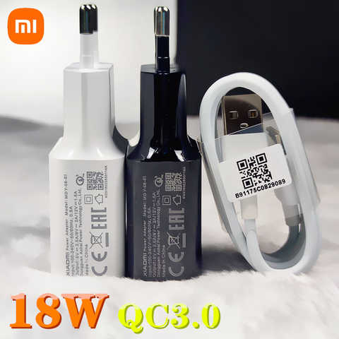 Зарядное устройство xiaomi 18 Вт EU адаптер питания для быстрой зарядки Micro USB/кабель Type-C для mi 4c note 3 8 8SE 6 6X 5X 5s Mix 2 2S Max 2 9se 1005003063032309