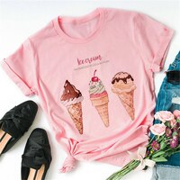 Новинка, женская розовая футболка ZOGANKIN с изображением мороженого, кавайная футболка в стиле Харадзюку, повседневные Модные топы для весны и лета 1005003063554727