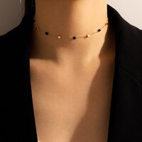 Ожерелье-чокер Tocona с бусинами и цепочкой до ключиц женское элегантное золотистое металлическое регулируемое ювелирное изделие из сплава ошейник для вечеринки 1005003065590881