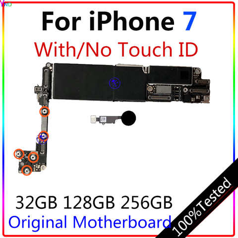 Оригинальная материнская плата для Iphone 7 с/без Touch id разблокированная для IPhone7 логическая плата чистая ICoud с системой IOS полный чип тест 1005003071523067