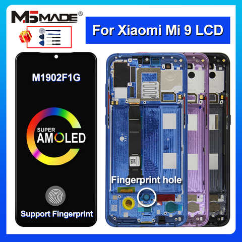 6,39 "супер AMOLED для XIAOMI MI 9 ЖК-дисплей сенсорный экран дигитайзер Запасные части для MI9 дисплей M1902F1G ЖК-экран 1005003082149029