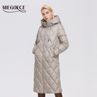 MIEGOFCE 2022 зимняя куртка контрастного цвета удлиненный стиль женская стеганая куртка утолщенная теплая тонкая хлопковая женское пальто D21845 1005003086055994