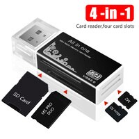 4 в 1 устройство для чтения карт Micro SD адаптер SDHC MMC USB SD-память T-Flash M2 MS Duo USB 2,0 4 слота карта памяти 1005003092300824
