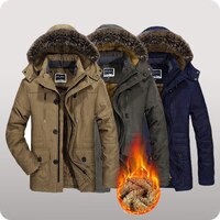 Мужская зимняя куртка с меховым воротником, Мужская парка, пальто, Толстая Женская ветровка, осень 2022, одежда для мужчин 6XL 1005003092678169