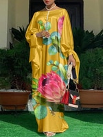 Женское длинное платье VONDA 2023 в богемном стиле с круглым вырезом и длинным рукавом 1005003098903610