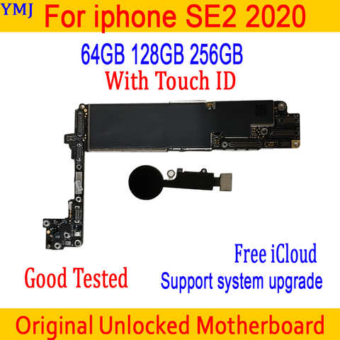 Заводская разблокированная материнская плата для iPhone SE 2020 4,7 дюйма с/без Touch ID 100% оригинальная разблокированная Бесплатная логическая плата iCloud 64 Гб 128 ГБ 1005003103900906