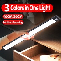 Новая светодиодная лампа для шкафа, плавное затемнение, светодиодный датчик движения, Многофункциональная кнопка, три цвета в одном светильник фу, освещение 1005003104449309