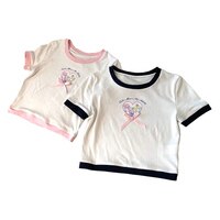 Милая женская футболка, летняя розовая короткая футболка с бантом для милой девушки Y2k, в эстетике Харадзюку, кавайная одежда, женские белые топы, футболка 1005003104731164