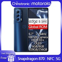 Оригинальный Motorola MOTO Edge S 20 Pro, 128 ГБ, 5G, мобильный телефон, 6,7 дюймов FHD, 144 Гц OLED, Восьмиядерный процессор Snapdragon 870, перископ 108 МП, зум 1005003107547746