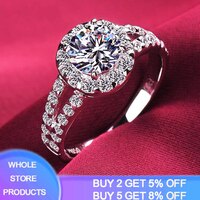 Женское серебряное кольцо с фианитом 2,0 карата 1005003108321744