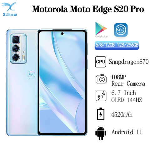 Оригинальный смартфон Motorola Moto Edge 20 Pro, телефон с глобальной прошивкой, Snapdragon 870, камера 6,7 МП, OLED дисплей 144 дюйма, 4520 Гц, мАч 1005003109190787