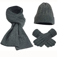 Набор женских шарфов, зимняя шапка, шарф, перчатки, вязаные теплые шарфы, простые однотонные аксессуары для одежды, набор толстых мягких шарфов 1005003119098775