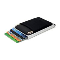 YUECIMIE тонкий алюминиевый кошелек с эластичной задней крышкой держатель для ID кредитных карт мини RFID кошелек автоматический выдвижной чехол для банковских карт 1005003119891945