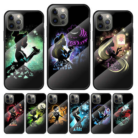 Чехол для IPhone 12 Mini, 11 Pro, XS MAX, XR, X, 8, 7, 6S, 6 Plus из закаленного стекла с изображением диснеевской принцессы 1005003124474201