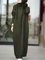 Женское мусульманское платье, свитшот, платье 2022, стильные толстовки, женское повседневное однотонное платье с капюшоном, платье 1005003130653598