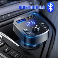 Автомобильный громкой связи Bluetooth совместимый 5,0 FM-передатчик автомобильный комплект MP3 модулятор плеер гарнитура аудио приемник 2 USB быстрое зарядное устройство 1005003135589408