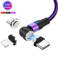 Магнитный кабель Micro USB типа C Lovebay 540 ° 3A, телефонные аксессуары, зарядное устройство для iPhone 7 8 Plus Xr 11 Xiaomi Redmi 1005003136380703