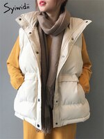 Syiwidii жилет для женщин 2022 куртка без рукавов Осень Зима корейская мода парки элегантные женские шикарные пиджаки черные бежевые пальто 1005003140713085