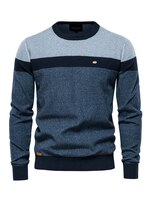 Мужской хлопковый свитер AIOPESON, повседневный трикотажный пуловер с круглым вырезом, зима 1005003141234902