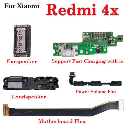 USB док-станция зарядное устройство разъем зарядный порт громкость включения выключения материнской платы гибкий кабель Lould ушной динамик для Xiaomi Redmi 4X 1005003141741845
