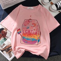 Футболка ЛГБТ с гомосексуальным графическим принтом, женский розовый топ в стиле Харадзюку, футболка, новинка 2021, летняя модная повседневная женская футболка 1005003142087664