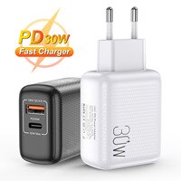 2 порта 30 Вт USB Type C Быстрая зарядка 3,0 QC PD зарядное устройство для телефона QC3.0 18 Вт PD3.0 быстрое зарядное устройство для iPhone 13 12 Pro Max Xiaomi Mi 11 1005003142371887