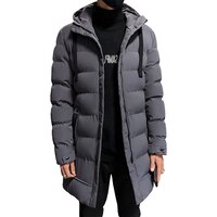 Мужская зимняя куртка, теплая однотонная мужская куртка с капюшоном, верхняя одежда, ветровка, мужская длинная парка, пальто, черный, серый, 4XL 1005003142557443