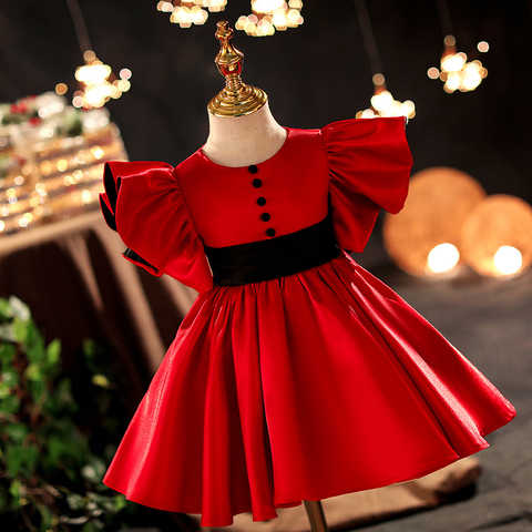 Красные платья для девочек с цветами, платье-пачка для маленьких девочек, женское платье для первого Святой причастия, бальное платье, платье для дня рождения 1005003148614202