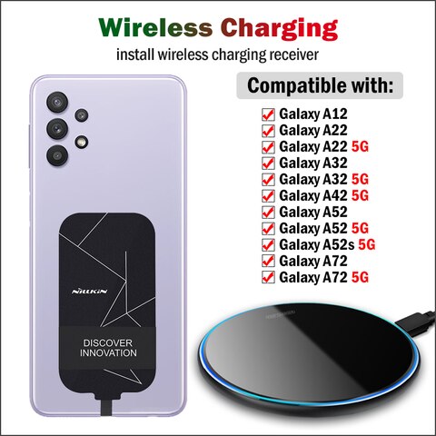 Qi Беспроводная зарядка для Samsung Galaxy A12 A22 A32 A42 A52 A72 5G Беспроводное зарядное устройство + приемник Nillkin USB Type-C адаптеры 1005003157096282