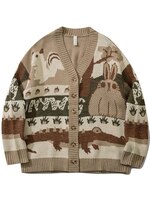 Винтажный Кардиган, Свитер оверсайз, новый мультяшный вязаный свитер в японском стиле Харадзюку, пуловер в стиле хип-хоп, уличная одежда, свободные трикотажные топы 1005003157359757