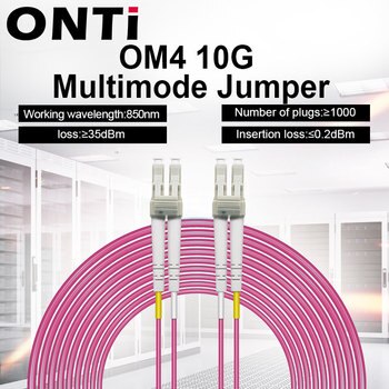 ONTi OM4 10 гигабитный многомодовый волоконно-оптический патч-корд 1-100 м 50/125 2,00 мм 10/40/100 Гбит/с двухъядерный двухшпиндельный волоконный джемпер Pigtail 1005003162143422
