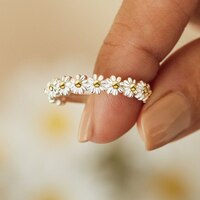 Женское винтажное Открытое кольцо в виде цветка маргаритки 1005003162227367