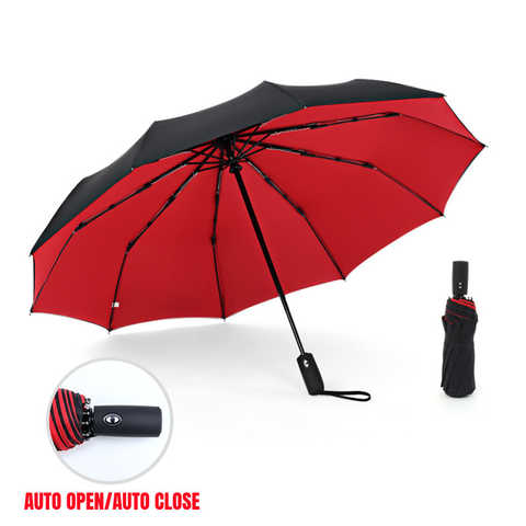 Ветрозащитный двухслойный зонт, полностью автоматический, от дождя, для мужчин и женщин, прочный роскошный деловой большой аксессуар, 10 к 1005003174778096