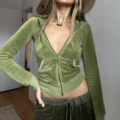 Женская бархатная толстовка с капюшоном, с карманами, на молнии 1005003179505188