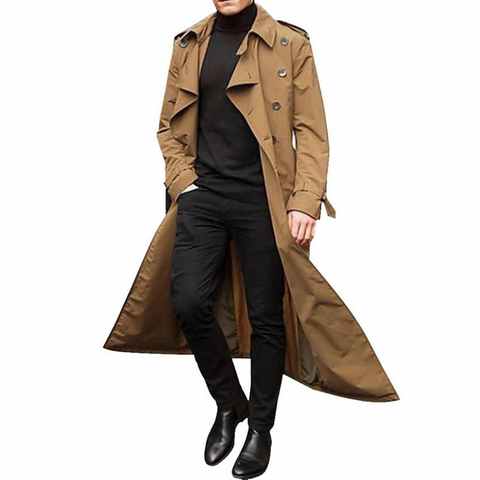 Тренчкот в британском стиле, Мужская двубортная длинная куртка в западном стиле, верхняя одежда на осень 2021 1005003186083152