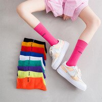 Хлопковые носки, женские носки, носки с надписью, спортивные носки, носки средней длины, цветные носки, велосипедные носки, носки для бега 1005003186236102