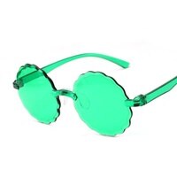 Модные круглые солнцезащитные очки для женщин, большая оправа, зеленые, розовые градиентные солнцезащитные очки, цветочный дизайн, конфетные цвета, зеркальные безободковые Oculos De Sol 1005003191575481