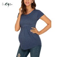 Летние топы для беременных женщин футболки с коротким рукавом для беременных модные футболки для беременных элегантные женские топы со складками женская одежда 1005003196995373