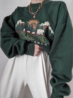 Женская толстовка в стиле ретро QWEEK Y2K, винтажная зеленая Толстовка в стиле 90-х годов, Свитшот оверсайз с длинным рукавом, осень 2022 1005003198220259