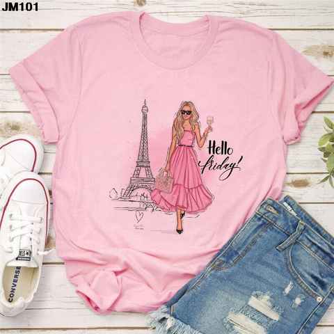 Модный розовый топ с принтом для девушек, женская футболка, летняя повседневная женская футболка с коротким рукавом, женская футболка в стиле Харадзюку, женская одежда, футболка 1005003199452097