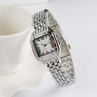 Часы наручные женские с квадратным циферблатом, модные брендовые кварцевые классические простые серебристые, со стальным ремешком, 2021 1005003201643042