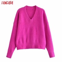 Женский теплый плотный вязаный Свитер оверсайз Tangada 2022, джемпер, женские пуловеры с длинным рукавом 3H285 1005003215956564