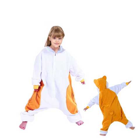 Детский комбинезон на молнии в виде хомяка, мультяшный костюм для косплея на Хэллоуин, цельная Пижама, рождественский подарок, одежда для сна, енот, кигуруми 1005003216940787